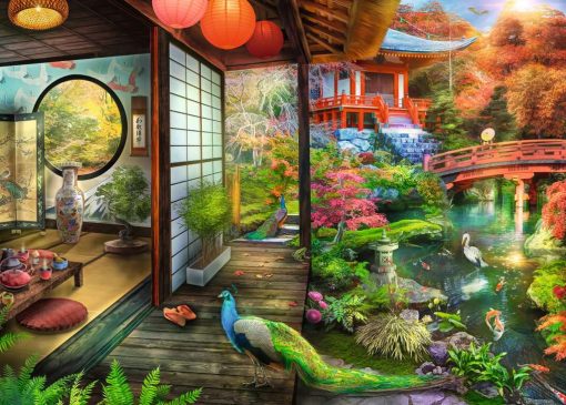 Japanese Garden Teahouse 1000-Piece Puzzle Old - Image 2