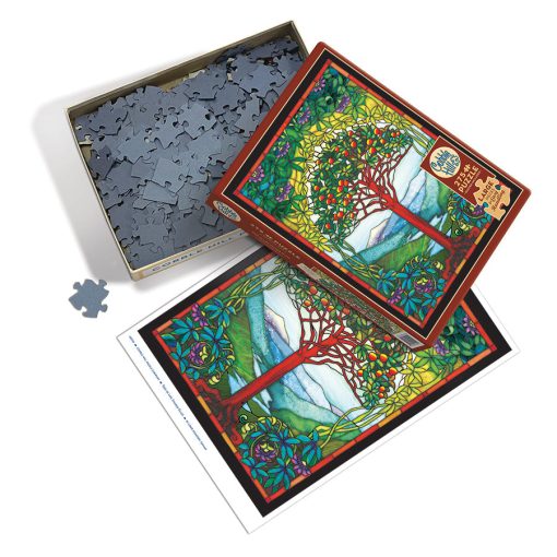 Tree of Life Stained Glass 275-Piece Family Puzzle - Image 2