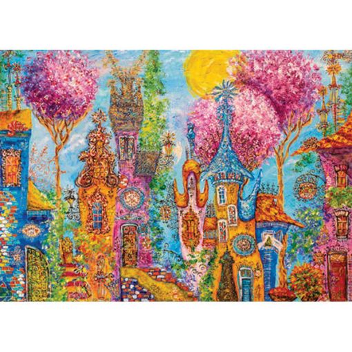 Pink Trees, Charming Village 1000-Piece Puzzle - Image 2