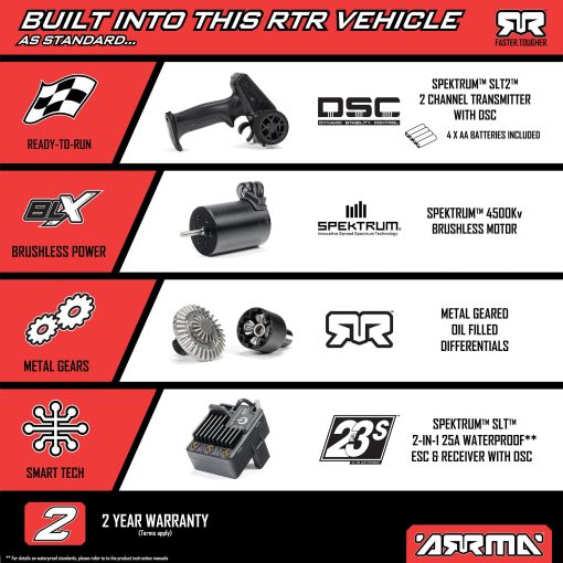 ARA2304ST1 MOJAVE GROM 223S BLX Brushless 4X4 Small Scale Desert Truck RTR with Battery & Charger, Teal - Image 18