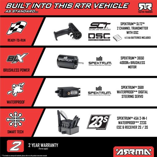 ARA3521T2 1/10 FURY 2wd 223S BLX Brushless Short Course Truck RTR with DSC, Green - Image 18