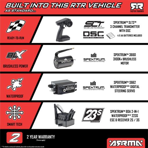 ARA4303V4T1 1/10 SENTON 4X4 223S BLX BRUSHLESS SHORT COURSE TRUCK RTR WITH DSC, YELLOW - Image 23