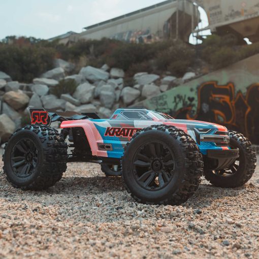 ARA8608V6T1 1/8 KRATON 6S V6 4X4 BLX Brushless Speed Monster Truck RTR, Blue/Orange - Image 18