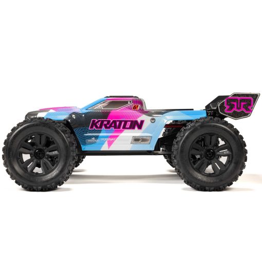 ARA8608V6T2 1/8 KRATON 6S V6 4X4 BLX Brushless Speed Monster Truck RTR, Blue/Pink - Image 6