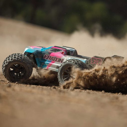 ARA8608V6T2 1/8 KRATON 6S V6 4X4 BLX Brushless Speed Monster Truck RTR, Blue/Pink - Image 10