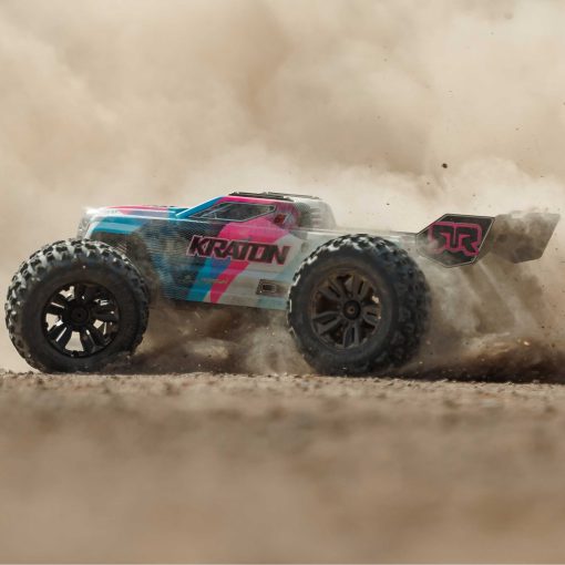 ARA8608V6T2 1/8 KRATON 6S V6 4X4 BLX Brushless Speed Monster Truck RTR, Blue/Pink - Image 11