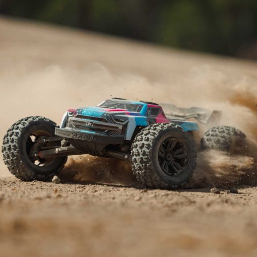 ARA8608V6T2 1/8 KRATON 6S V6 4X4 BLX Brushless Speed Monster Truck RTR, Blue/Pink - Image 13