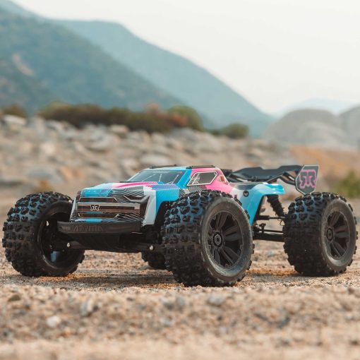 ARA8608V6T2 1/8 KRATON 6S V6 4X4 BLX Brushless Speed Monster Truck RTR, Blue/Pink - Image 14