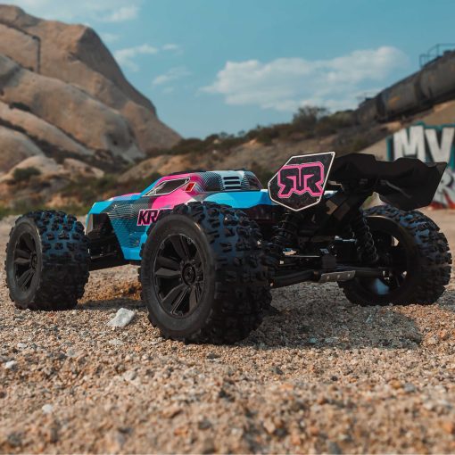 ARA8608V6T2 1/8 KRATON 6S V6 4X4 BLX Brushless Speed Monster Truck RTR, Blue/Pink - Image 15