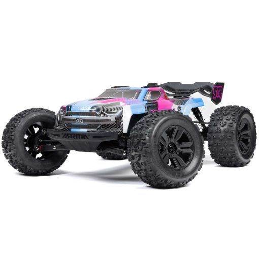 ARA8608V6T2 1/8 KRATON 6S V6 4X4 BLX Brushless Speed Monster Truck RTR, Blue/Pink