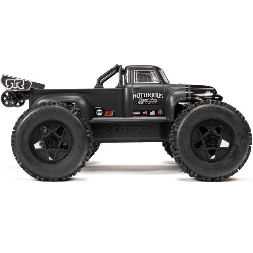 ARA8611V6T1 1/8 NOTORIOUS 6S V6 4X4 BLX Brushless Stunt Truck RTR, Black - Image 5