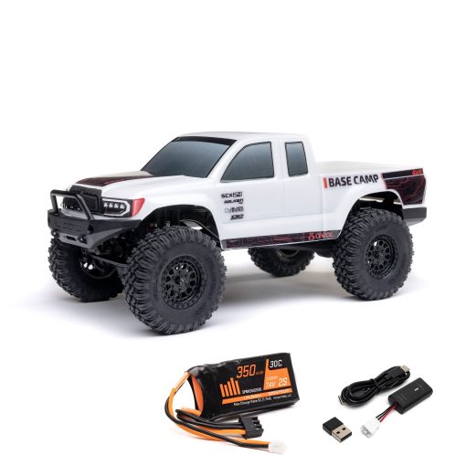 AXI-1219T1 1/24 SCX24 Base Camp 4WD Rock Crawler Brushed RTR with Battery & Charger, White - Image 6