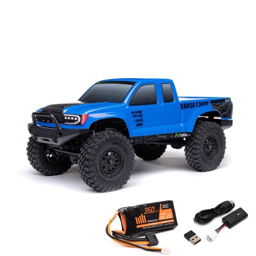 AXI-1219T2 1/24 SCX24 Base Camp 4WD Rock Crawler Brushed RTR with Battery & Charger, Blue - Image 7