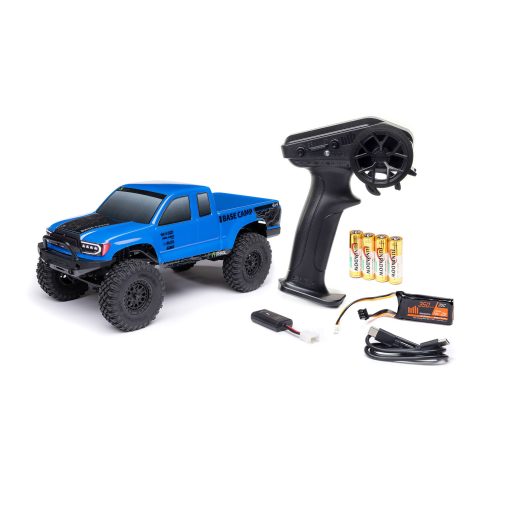 AXI-1219T2 1/24 SCX24 Base Camp 4WD Rock Crawler Brushed RTR with Battery & Charger, Blue - Image 2