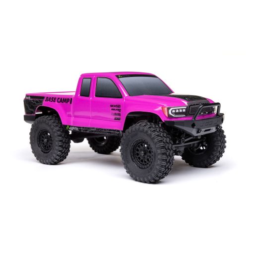 AXI-1219T3 1/24 SCX24 Base Camp 4WD Rock Crawler Brushed RTR with Battery & Charger, Pink