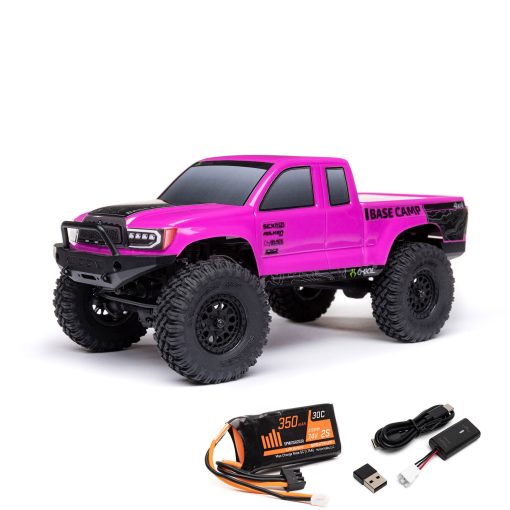 AXI-1219T3 1/24 SCX24 Base Camp 4WD Rock Crawler Brushed RTR with Battery & Charger, Pink - Image 6