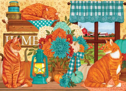 Pumpkin Patch Cats 500-Piece Puzzle - Image 2