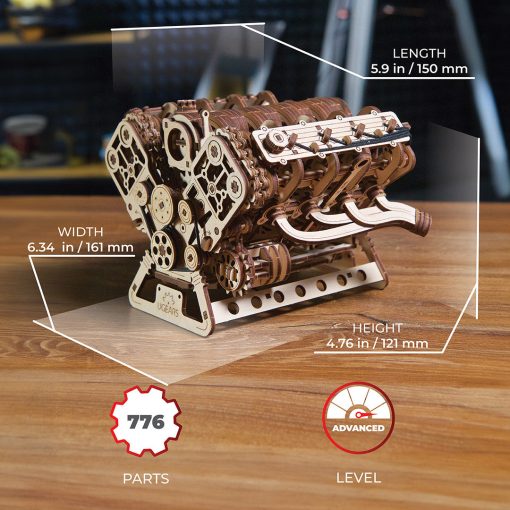 UGR70264 Ugears Engine V8 - 776 Parts (Advanced) - Image 12